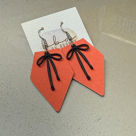 SUEDE + STEEL *Limited Edition* COLLECTION || <BR>BLACK BOW, <BR> NEON ORANGE SAFFIANO